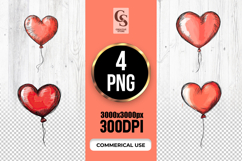 Heart Balloon Clipart Sublimation PNG Product Image 1