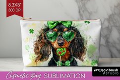 Dachshund St. Patricks Day Dog Cosmetic Bag Dog Makeup Bag Product Image 1