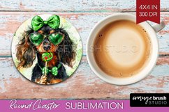 Dachshund St. Patricks Day Dog Round Coaster Dog Coaster PNG Product Image 1