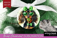 Dachshund St. Patricks Day Dog Ornament PNG Dog PNG Product Image 1
