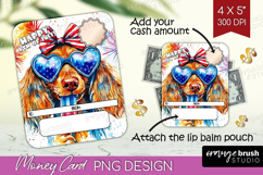 Dachshund Dog Money Card PNG 4th of July Money Card Holder Product Image 1