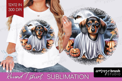 Dachshund Dog Round Tshirt Background Halloween PNG Product Image 1