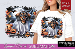 Dachshund Dog Square Tshirt Background Halloween PNG Product Image 1