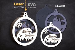Merry Christmas Tree Toy SVG laser cut file for Glowforge Product Image 2