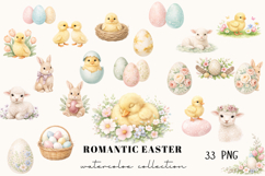 Romantic Easter Watercolor Clipart Product Image 1