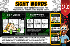 preschool sight words worksheets Printable activities Product Image 1