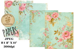 Shabby Chic, Flowers, Papers, Junk Journal Product Image 1