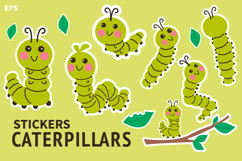 Caterpillar sticker set bright cartoon insects pack Product Image 1