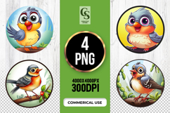 Cute Singing Bird Clipart Sublimation PNG Product Image 1