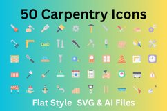 Carpentry Set 50 Flat Icons - SVG And AI Files Product Image 1