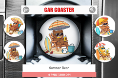 Car Coaster Summer Bear Product Image 1