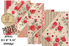 Valentines, Shabby Chic, Papers, Junk Journal Product Image 1