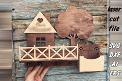Key Holder| Family |Key Hanger |Home| Laser Cut| SVG Product Image 1