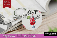 Daiquiri Cocktail Keychain PNG Summer Drink Keychain Product Image 1