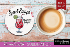 Daiquiri Cocktail Round Coaster Summer Drink Coaster PNG Product Image 1