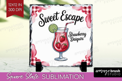 Daiquiri Cocktail Slate PNG Summer Drink Square Slate Product Image 1