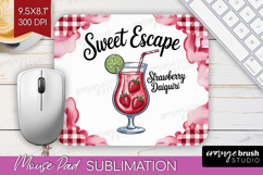 Daiquiri Cocktail Mouse Pad Sublimation Summer Drink PNG Product Image 1