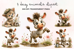 Daisy Animals Clipart PNG Product Image 1