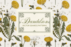 Dandelion hand-drawn wildflowers pattern collection Product Image 1