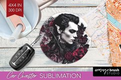 Dark Gothic Car Coaster - Victorian Gothic Coaster PNG Product Image 1