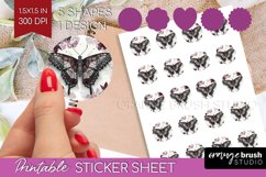 Dark Gothic Round Sticker - Victorian Gothic Printable Sheet Product Image 1