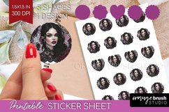 Dark Gothic Round Sticker - Victorian Gothic Printable Sheet Product Image 1