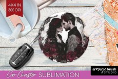 Dark Gothic Car Coaster - Victorian Gothic Coaster PNG Product Image 1