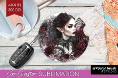 Dark Gothic Car Coaster - Victorian Gothic Coaster PNG Product Image 1
