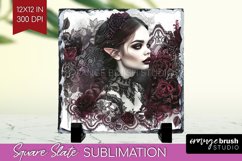 Dark Gothic Slate PNG - Victorian Gothic Square Slate Product Image 1