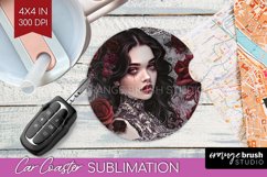Dark Gothic Car Coaster - Victorian Gothic Coaster PNG Product Image 1