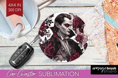 Dark Gothic Car Coaster - Victorian Gothic Coaster PNG Product Image 1