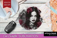 Dark Gothic Car Coaster - Victorian Gothic Coaster PNG Product Image 1