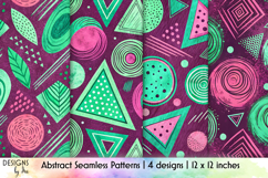 Abstract Shapes Seamless Patterns, Geometric Shapes Print Product Image 1
