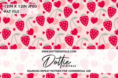 Fruity Hearts Valentines Repeat Seamless Pattern jpg .pat Product Image 1