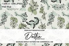 Green Botanical Leaves Repeat Seamless Pattern - Digital Product Image 1