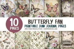 Vintage Butterfly Fan Junk Journal Pages Product Image 1