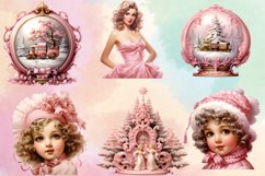 Vintage Pink Christmas Clipart Sublimation, Vintage Pink PNG Product Image 2