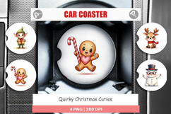 Quirky Christmas Cuties Car Coaster Product Image 1