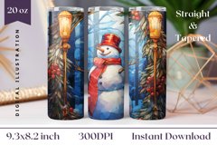 Stained Glass Snowman Tumbler Wrap Design, Christmas Tumbler Product Image 1