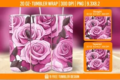 Valentine Rose Tumbler Wrap Designs, Sublimation Wrap Product Image 1