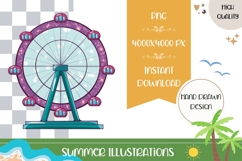 Hand Drawn Ferris Wheel Illustration, Cartoon Ferris Wheel Product Image 1