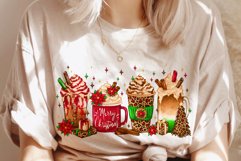 Leopard Christmas Latte Sublimation Design PNG Winter Coffee Product Image 2