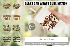 Sarcastic Santa Quotes Glass Can Product Image 1
