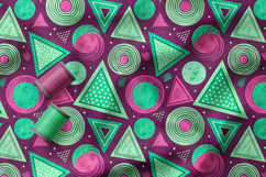 Abstract Shapes Seamless Patterns, Geometric Shapes Print Product Image 5