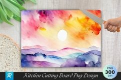 Watercolor Sky Cutting Board Sublimation Design Product Image 1