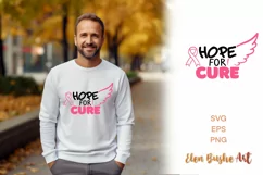 Hope for cure svg, Angel wings svg, Ribbon svg, Cancer svg, Product Image 1