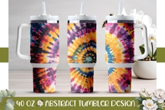 Colorful Tie Dye Tumbler Template, Swirl 40 Oz Tumbler Product Image 1