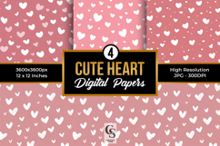 Cute Heart Pattern Digital Paper Product Image 1
