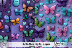 Butterflies digital paper, seamless pattern Product Image 1