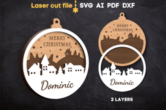 Christmas Ornament SVG laser cut file for Glowforge Product Image 2